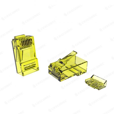 Yellow Color Two PCS With Insert Unshielded Category 6A RJ45 8P8C