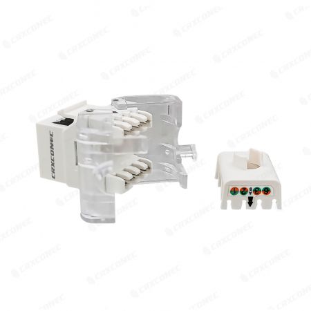 UL Unshielded Cat5E Keystone Jack Toolless Type 180 Degree