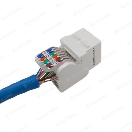 Conector Cat6 Keystone sem blindagem, tipo UTP de 90 graus, sem ferramentas