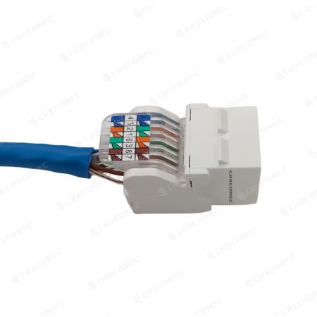 Connecteur Keystone Cat5e non blindé, type 90° sans outil, UTP