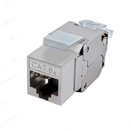 4PPoE Cable-clamper Cat.6A 180 Degree Toolless Keystone Jack - 4PPoE Cable-clamper Cat.6A 180 Degree Toolless Keystone Jack-1