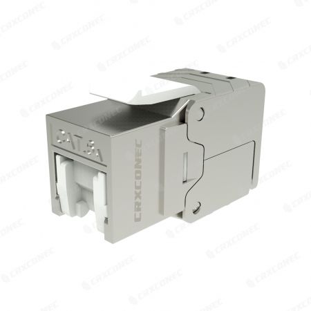 4PPoE Cat6A Linear STP Toolless RJ45 Keystone Jack With Shutter - 4PPoE Cat6A Linear STP Toolless RJ45 Keystone Jack With Shutter
