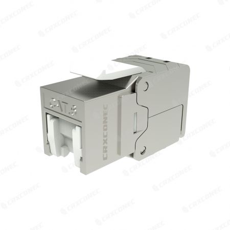 Toolless 180 Degree STP Cat6 Linear RJ45 Keystone Jack With Shutter - Toolless 180 Degree STP Cat6 Linear RJ45 Keystone Jack With Shutter
