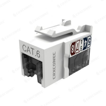 Cat6 90 graden Decora® onafgeschermde slanke RJ45 Keystone-aansluiting met sluiter