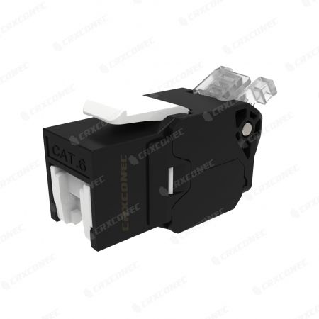 Gniazdo Keystone RJ45 Cat6 bez użycia narzędzi, 180 stopni UTP z zaciskiem kablowym - Złącze Keystone RJ45 UTP Cat6 180 stopni bez użycia narzędzi z zaciskiem kablowym