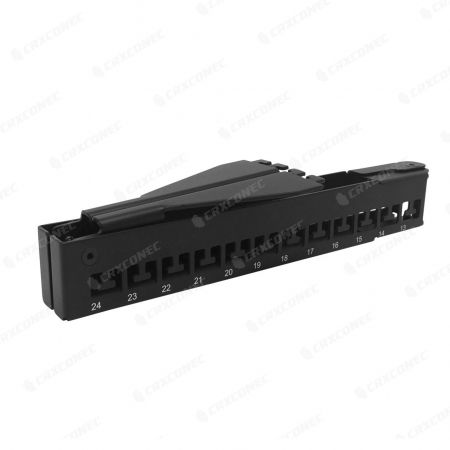 24 Port STP V type RJ45 Empty Panel For Rack Mount
