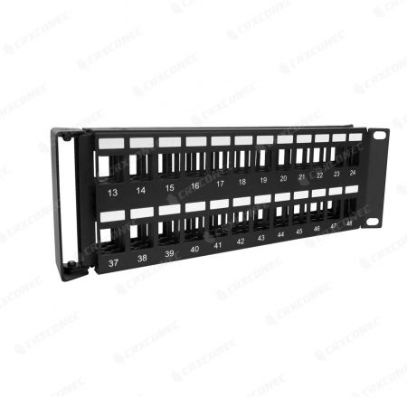 Panel Jack Sudut 2U 48 Port untuk Pemasangan di Rak