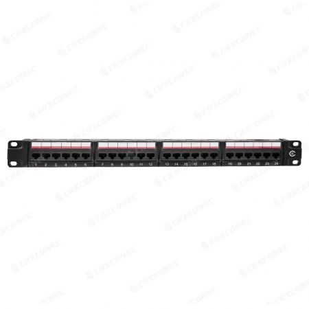 24 portowy panel krosowy Ethernet CAT6 UTP 1U - C6 Rack UTP 1U 24-portowy panel krosowy 180 RJ45