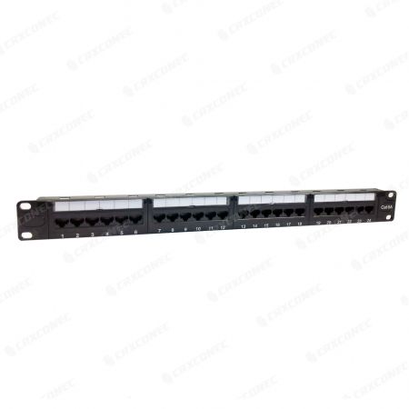 Cat.6A UTP 1U 24 Port Modular Panel with Support Bar - C6A unscreened 24 port patch panel