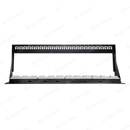 Ethernet Component Level Cat.6A UTP 180° 1U 24-portowy panel z wpustem i belką podporową