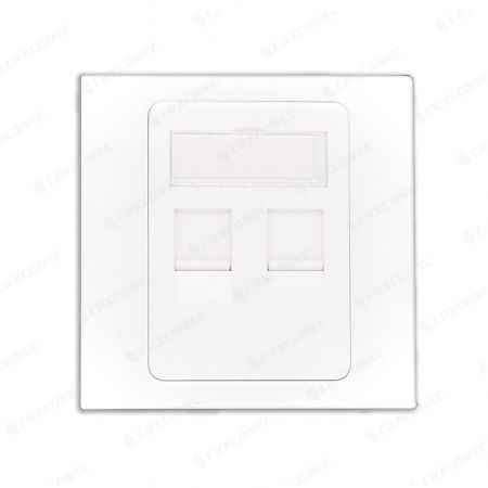 לוחית פנים שטוחה עם תריס, 2 יציאות, RJ45, בסגנון בריטי, 86x86 מ"מ - לוחית פנים שטוחה עם תריס, 2 יציאות, RJ45, בסגנון בריטי, 86x86 מ"מ