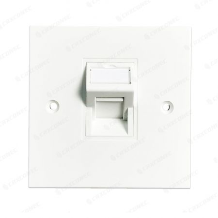 Placa frontal de encaixe estilo britânico LJ6C com 1 porta RJ45, dimensões 86*86mm - Moldura de encaixe para placa frontal de 1 porta estilo britânico LJ6C, 86*86 mm