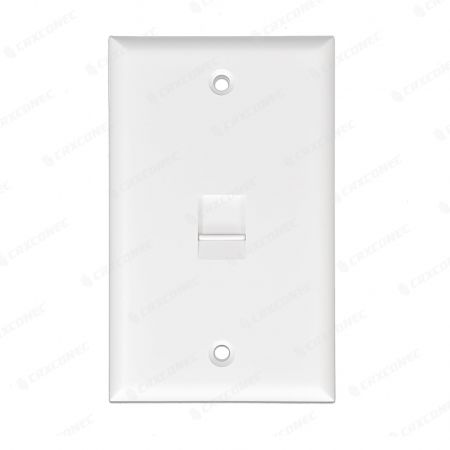 Painel frontal estilo americano com 1 porta RJ45 e obturador, 114*70mm - Moldura de placa frontal estilo americano com 1 porta RJ45 e obturador, 114*70 mm