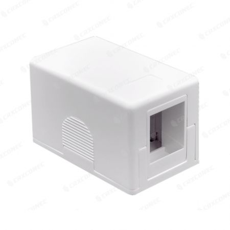 Caixa de conexão Keystone de 1 porta, cor branca. - Caixa de montagem em superfície com 1 porta para conector keystone