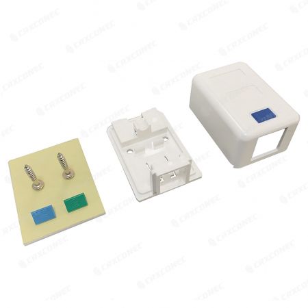 Scatola di montaggio superficiale RJ45 a banda singola per rete Ethernet con ICON
