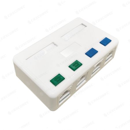 Üres Keystone Jack 4 portos fali felületszerelt doboz - Üres, üres Keystone Jack 4 portos fali felületszerelt doboz