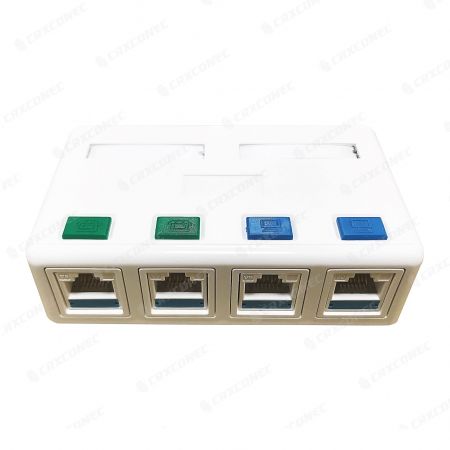 جعبه نصب روکار دیواری 4 پورت کیستون جک RJ45 خالی