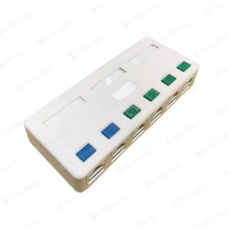Wall blank 6 Port RJ45 Surface Mounted Box for networking patch cable - Wall blank 6 Port RJ45 Surface Mounted Box for networking patch cable-1
