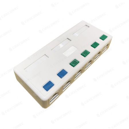 Wall blank 6 Port RJ45 Surface Mounted Box for networking patch cable - Wall blank 6 Port RJ45 Surface Mounted Box for patch cable