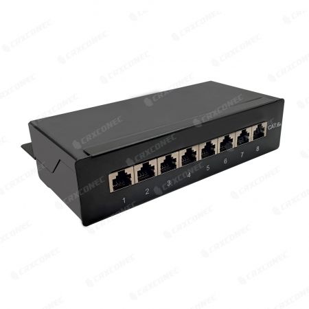 8 Port Cat.6A STP 90° Punch Down Surface Mount Box Solutions 