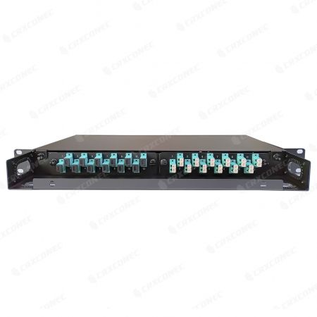 1U 24 Staggered Port Fixed Type Fiber Optic Rack Panel Dengan ...