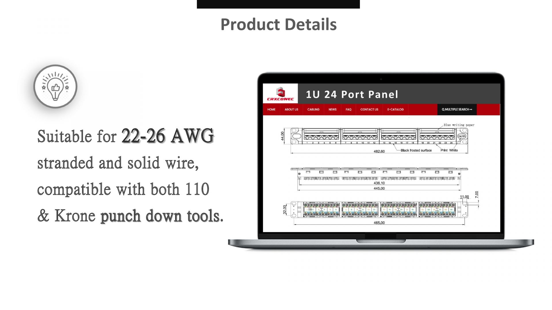 Cat.6A UTP 1U 24 Port Modular Panel with Support Bar | Custom Copper ...
