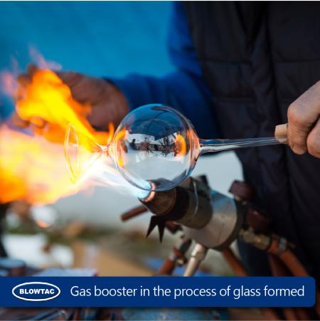 Gas booster in the process of glass formed