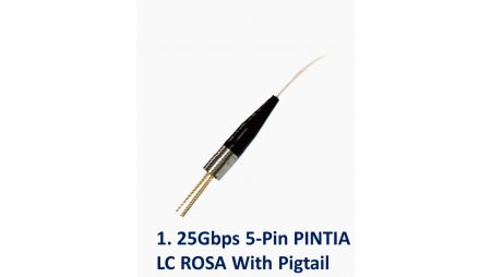 1. 5-контактный разъем PINTIA LC ROSA 25 Гбит/с с кабелем - 1. 5-контактный разъем PINTIA LC ROSA 25 Гбит/с