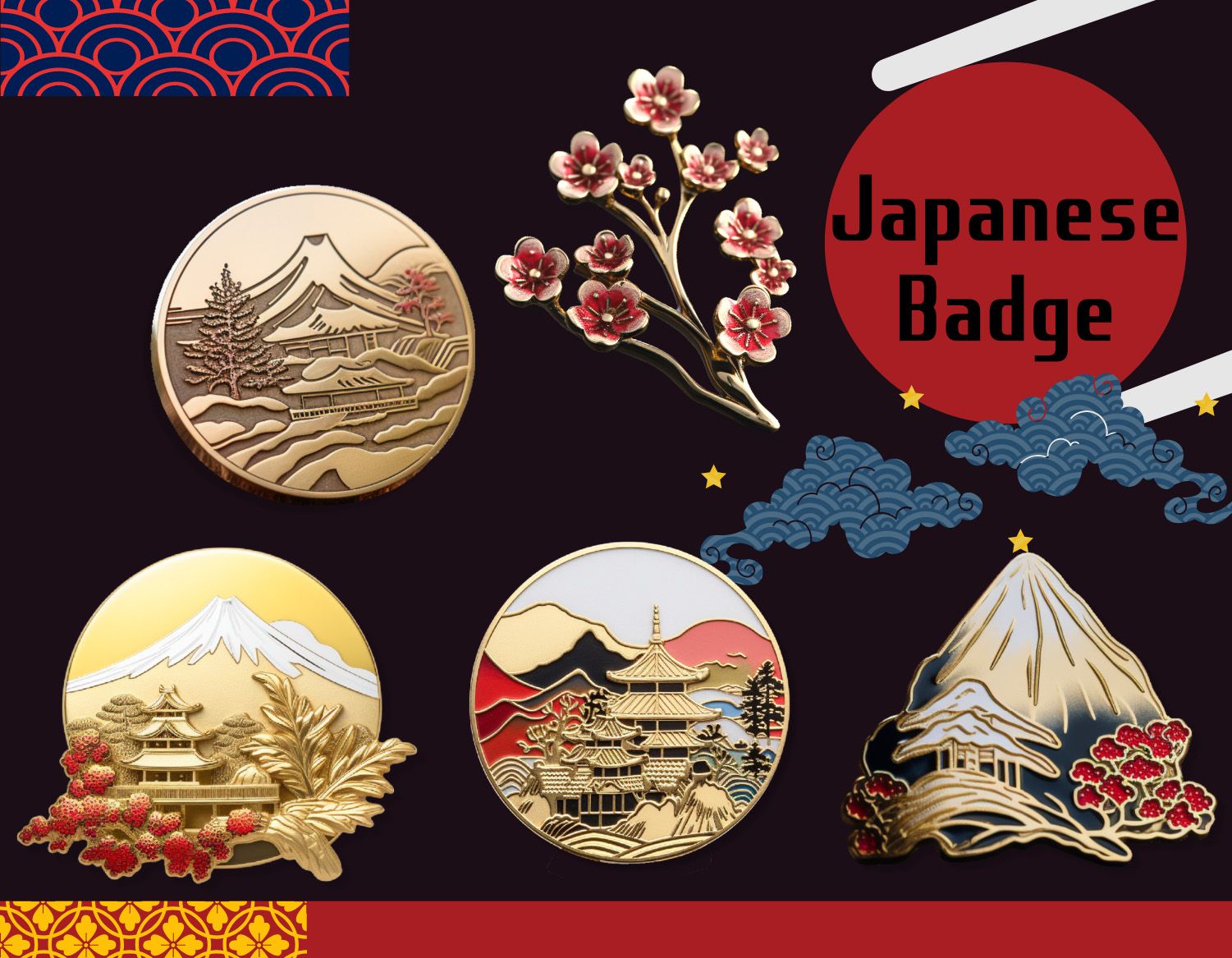 Pin Badges in Homage to Japanese Culture