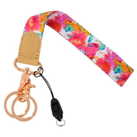 Wristlet strap lanyard keychain holder