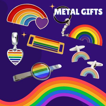 Customize logo on your gay pride metal gifts.