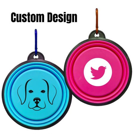 Eco-Friendly Silicone Collapsible Dog Bowl - Collapsible dog bowl is made from food-grade silicone, BPA free, safe ABS plastic.