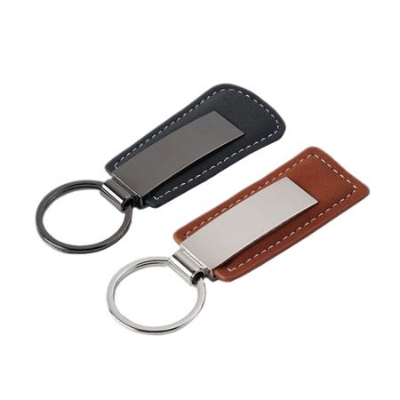 Metal And Leather Keychain For Car Keys