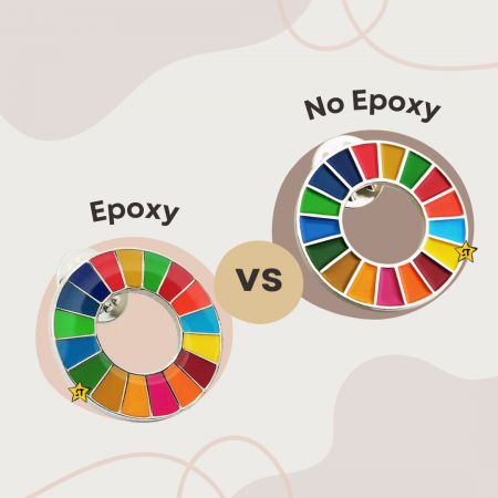 Custom lapel pins with epoxy vs w/o epoxy