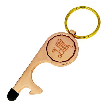 No Touch Keychain with Trolley Coin