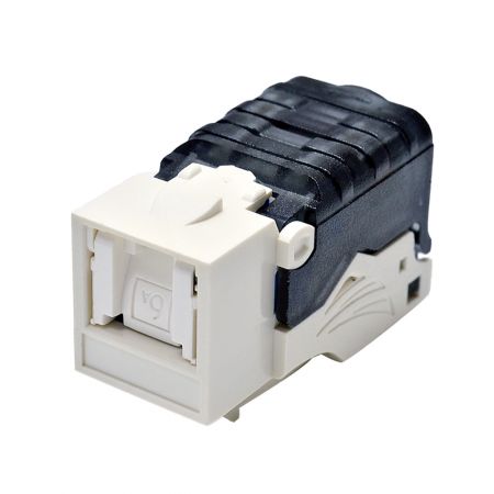 ISO/IEC Category 6a - Cat6A Component Level 90° UTP Toolless Keystone Jack with Shutter