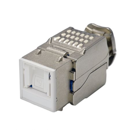ISO/IEC Category 6a - Cat6A Component Level 90° STP Toolless Keystone Jack with Shutter