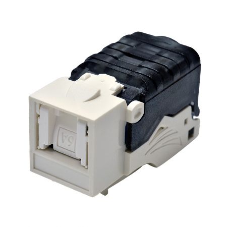 Category 6A - Cat6A Component Level 90° UTP Toolless Keystone Jack with Shutter