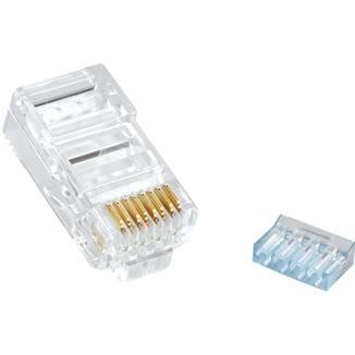 Multi-Piece Type RJ45 Plug for Cat 6 UTP Solid Flat Cable, Staggered