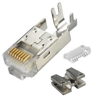 Multi-Piece Type RJ45 Plug for Cat 6A STP Solid Round Cable