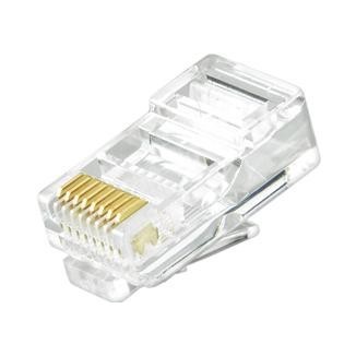 One Piece Type RJ45 Plug for Cat 5e UTP Stranded & Solid Round Cable