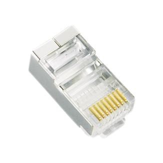 One Piece Type RJ45 Plug for Cat 5e STP Stranded & Solid Round Cable