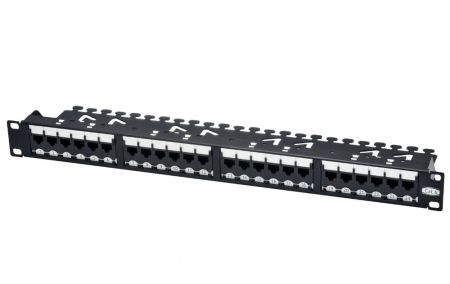 Modular Type - Unshielded Super Cat 6 Component-Rated Patch Panel w/Wire Management