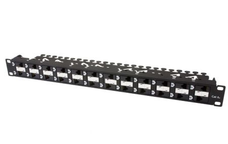 Modular Type - Unshielded ISO-6A Component-Rated Patch Panel w/Wire Management
