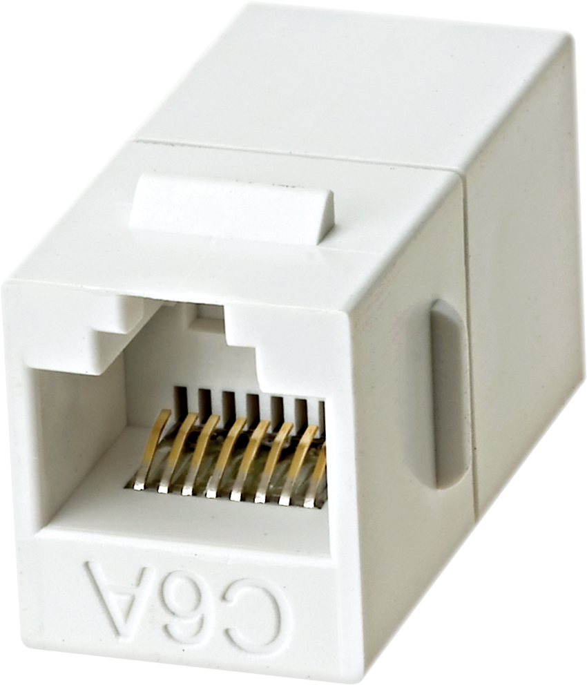 180° RJ45 Cat 6A UTP FeedThrough Keystone Coupler, TL 9000 and ISO