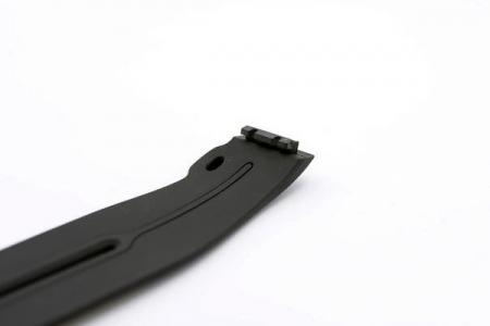 Silicone combined with plastic buckle.