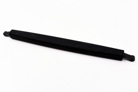Silicone combined with plastic handle.