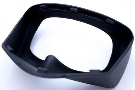 Silicone goggle combined with PC frame for medical equipment.