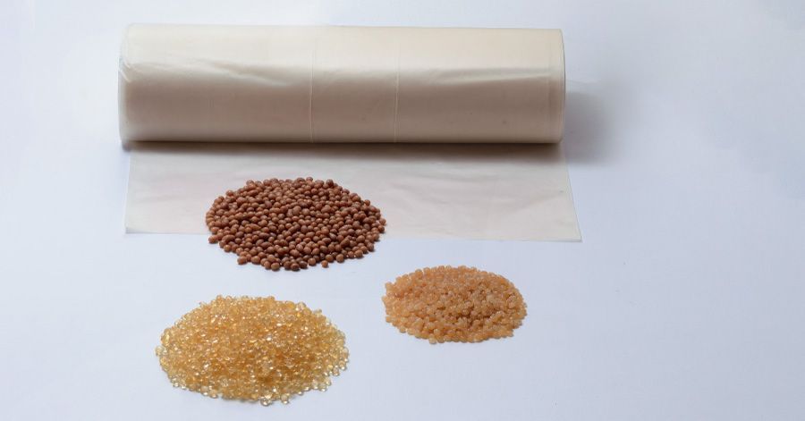 Biopolymer blends adds strength and allows for down gauging of
bag thickness.