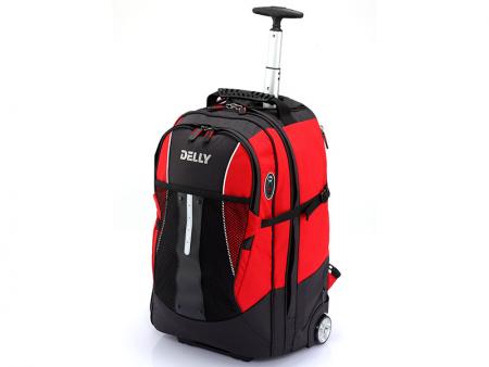 Carry-On Laptop Backpack with Wheels - Single pole carry-on laptop backpack.